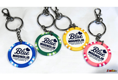 pokerchips.com DIY keychains Blue Magnolia Poker KeyChains 