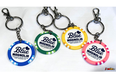 pokerchips.com DIY keychains Blue Magnolia Poker KeyChains 